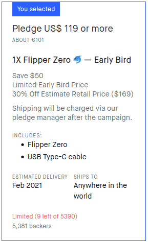 Flipper Zero Kickstarter